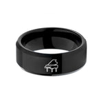 unique presents for her – black tungsten concert grand wedding band