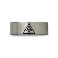 personalized jewelry for her – black & blue & grey tungsten depth numbers wedding band