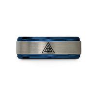 romantic presents for wife – blue & grey tungsten depth numbers wedding band