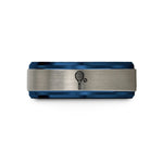special presents for her – blue & grey tungsten tennis racquet ball wedding band