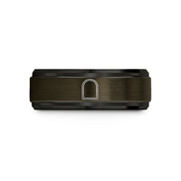 anniversary presents for couples – gunmetal & black tungsten arch double line wedding band