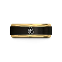 romantic presents for couples – black & gold tungsten ghost pumpkin wedding band