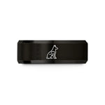 matching rings for lovers – black & gold tungsten shepherd heart wedding band