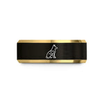 unique presents for partners – black & gold tungsten shepherd heart wedding band