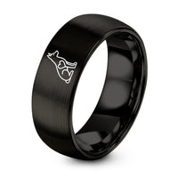 Couple Gifts for Him And Her Christmas – black tungsten shepherd heart ring