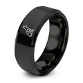 Shepherd Heart – Tungsten Wedding Band, 8 mm, Black Comfort-Fit Unisex