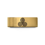 personalized rings for couples – gold tungsten triskelion celtic spiral wedding band