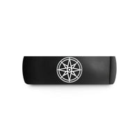 matching rings for lovers – black tungsten compass pattern wedding band
