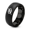 Eye Slash – Tungsten Wedding Band, 8 mm, Black Comfort-Fit Unisex
