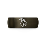 personalized wedding ring – gunmetal & black tungsten mountain goat wedding band