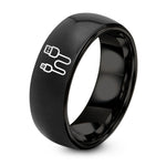 Couple Gifts for Him – black tungsten charging cable ring