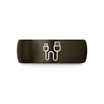 unique presents for men – gunmetal & black tungsten charging cable wedding band