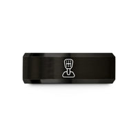 personalized rings for him – black tungsten manual shift knob wedding band