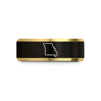 anniversary presents for him – black & gold tungsten missouri state wedding band