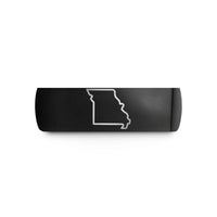 unique rings for men – black tungsten missouri state wedding band