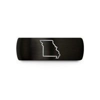 personalized presents for couples – black tungsten missouri state wedding band
