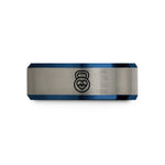 unique presents for him – black & blue & gray tungsten kettlebell heart wedding band