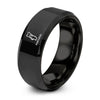 Portugal – Tungsten Wedding Band, 8 mm, Black Comfort-Fit Unisex