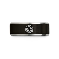 unique partner present ideas – black & silver tungsten canyon buttes wedding band