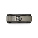 best valentines day presents – black & gray tungsten fibonacci spiral dotwork wedding band