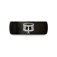 personalized presents for lovers – black tungsten snare drum wedding band