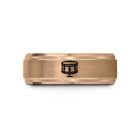 unique presents for lovers – rose gold tungsten snare drum wedding band