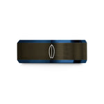 personalized presents for couples – gunmetal & blue tungsten surfboard shortboard wedding band