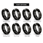 font options for inside engraving on black & grey couple on scooter rings