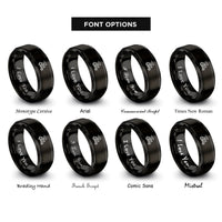 font options for inside engraving on black couple on scooter rings