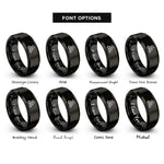 font options for inside engraving on black couple on scooter rings