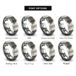 font options for inside engraving on grey couple on scooter rings
