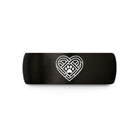 tungsten bands for couples – black & gold tungsten celtic paw wedding band