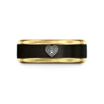 couples rings with engraving – black & gold tungsten celtic paw wedding band
