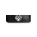 couples rings with engraving – black tungsten celtic paw wedding band
