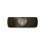 engraved rings for couples – gunmetal & black tungsten celtic paw wedding band