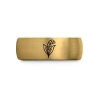 unique couple present ideas – gold & silver tungsten lily valley wedding band