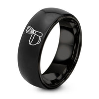 Couples Christmas Gift Ideas – black tungsten matcha bowl whisk ring