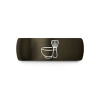 unique presents for couples – gunmetal & black tungsten matcha bowl whisk wedding band