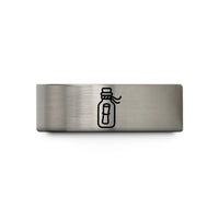best presents for couples – blue & gray tungsten message bottle wedding band