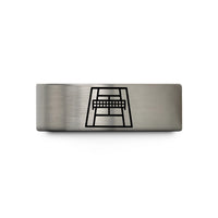 romantic presents for couples – blue & silver tungsten tennis court wedding band