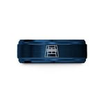 unique couple present ideas – blue tungsten tennis court wedding band