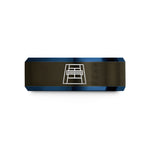 best presents for couples – gunmetal & blue tungsten tennis court wedding band