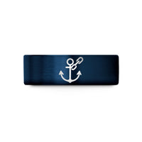 engraved bands for couples – blue tungsten anchor chain wedding band