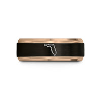 unique promise rings her – black & rose gold tungsten florida wedding band