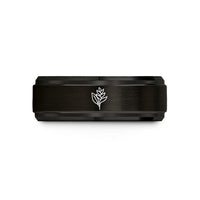 romantic presents for boyfriend – black & rose gold tungsten heliconia wedding band