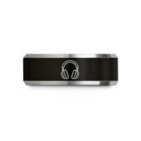 anniversary presents for couples – black & grey tungsten closed back headphones wedding band
