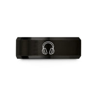 romantic presents for couples – black tungsten closed back headphones wedding band