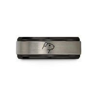 romantic presents for couples – black & silver tungsten guinea pig wedding band