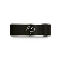 personalized presents for couples – black & gray tungsten guinea pig wedding band