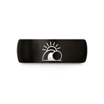 romantic present ideas women – black tungsten empty tomb sunrise wedding band